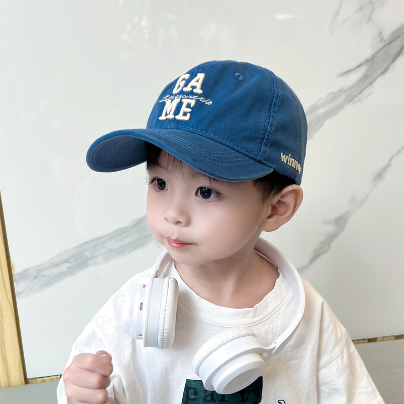 水洗做旧儿童棒球帽时尚潮款遮阳