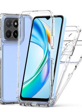适用三合一荣耀X5B手机壳honor X5b Plus保护套新款4G全包透明硅胶外壳CASE防摔TPU软简约海外版香港男X5BPRO