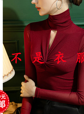 E113杏兰服装纸样女士裹胸紧身长袖高领打底衫上衣1:1裁剪图纸版