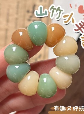 山竹菩提手串手捻绕指柔学生文玩大肠菩提根指尖把件盘玩