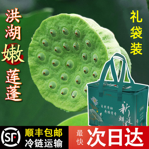 【礼袋装】余胖子湖北洪湖莲蓬新鲜生莲子米嫩甜水果孕妇当季3斤