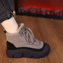 加绒加厚妈妈棉鞋女2025冬季新款厚底高帮雪地靴软底防滑保暖短靴