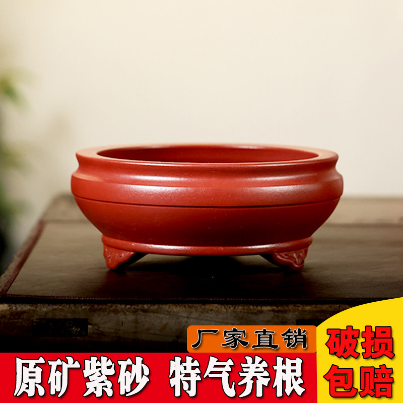 紫砂花盆陶瓷大号口径透气竹多肉专用造景矮圆形浅口紫砂碗盆,鲜花速递/花卉仿真/绿植园艺,花盆,淘宝优惠券,粉丝福利购,淘宝优惠卷