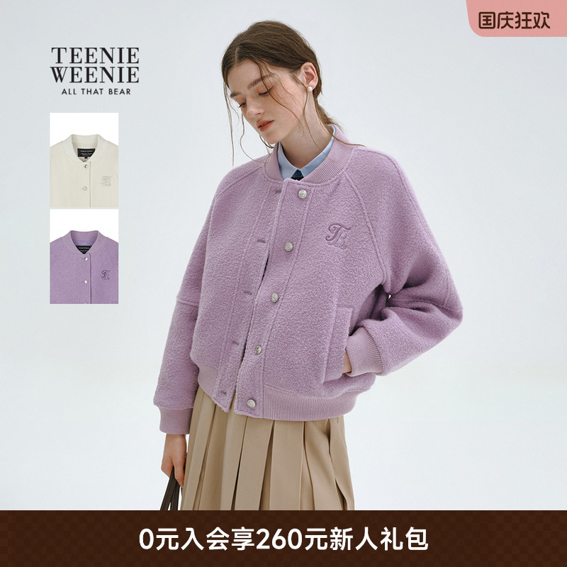 TeenieWeenie休闲棒球款毛呢大衣