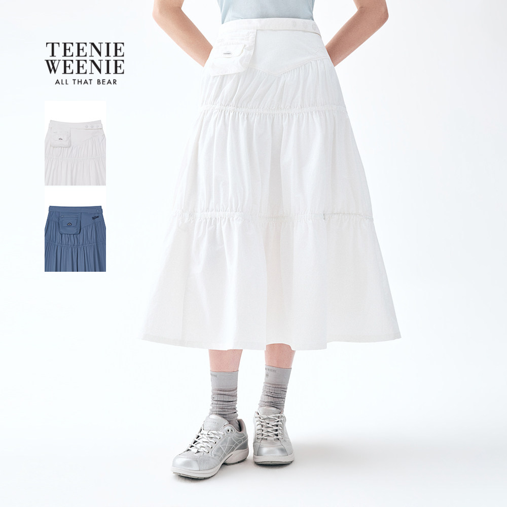 TeenieWeenie小熊女装简约半身裙26春季新品少女感高腰中长褶裙