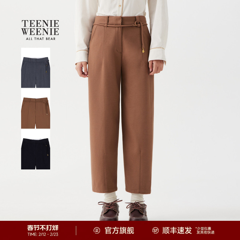 TeenieWeenie小熊女装休闲裤2025冬季新款时尚宽松多