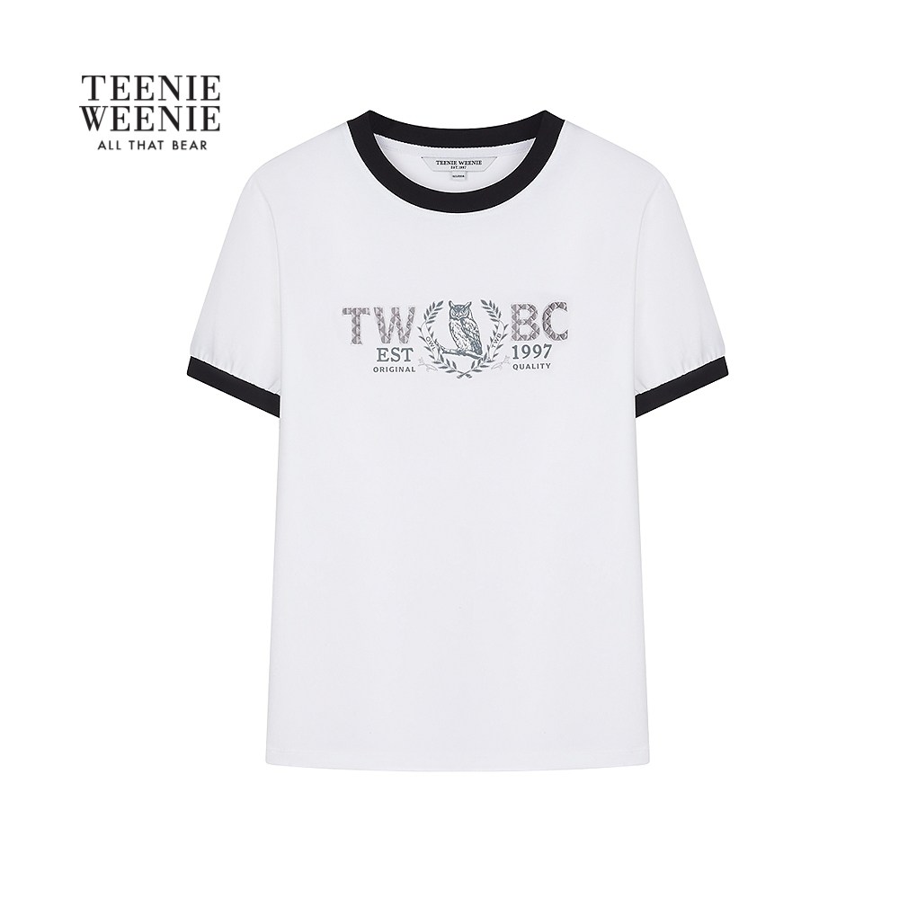 【液氨棉】TeenieWeenie小熊25秋季新款正肩流行T恤白