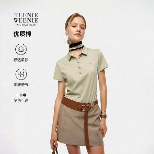 小熊女装时尚休闲软棉T恤POLO衫