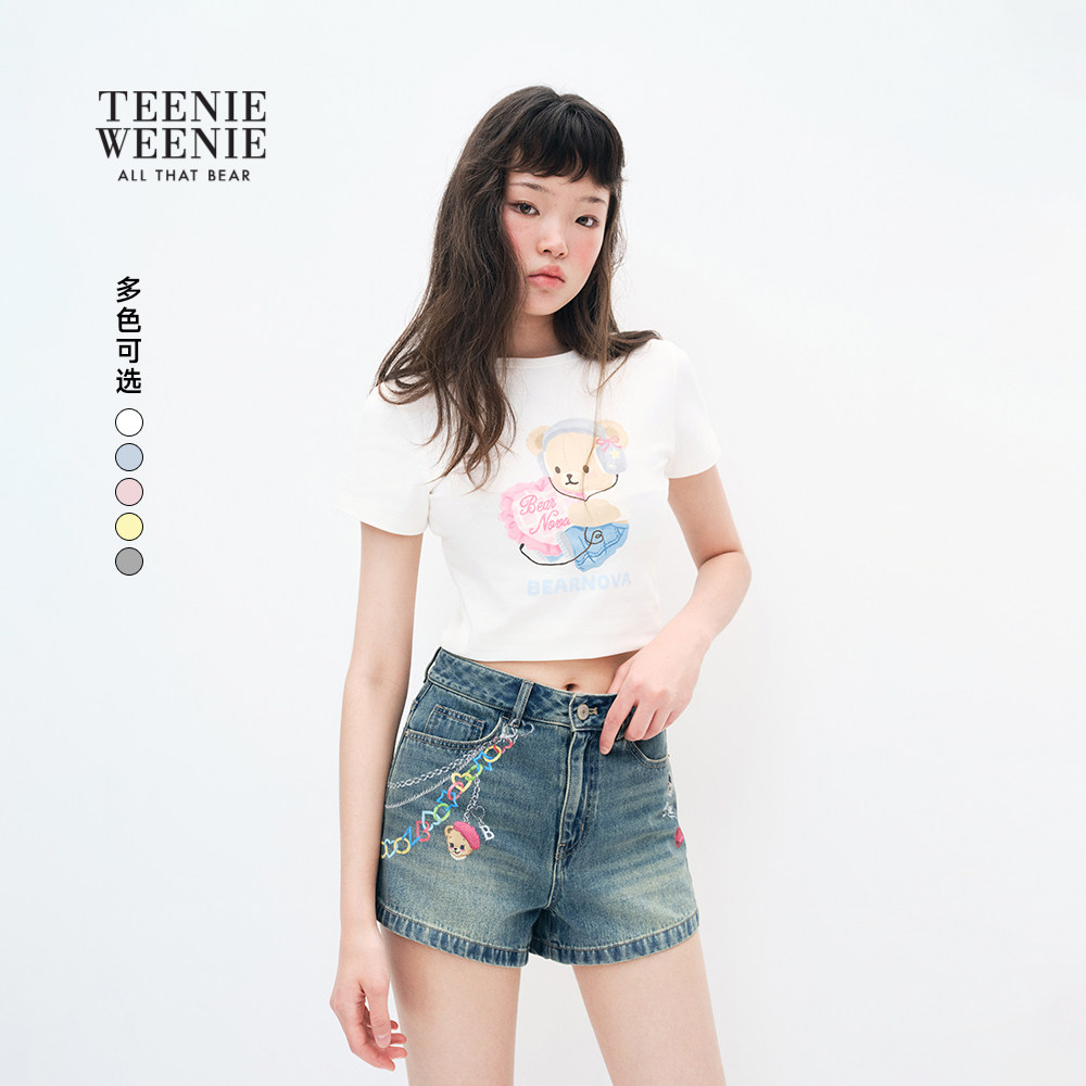 TEENIEWEENIE bearnova小熊女装印花短袖T恤2026夏季新款短款上衣