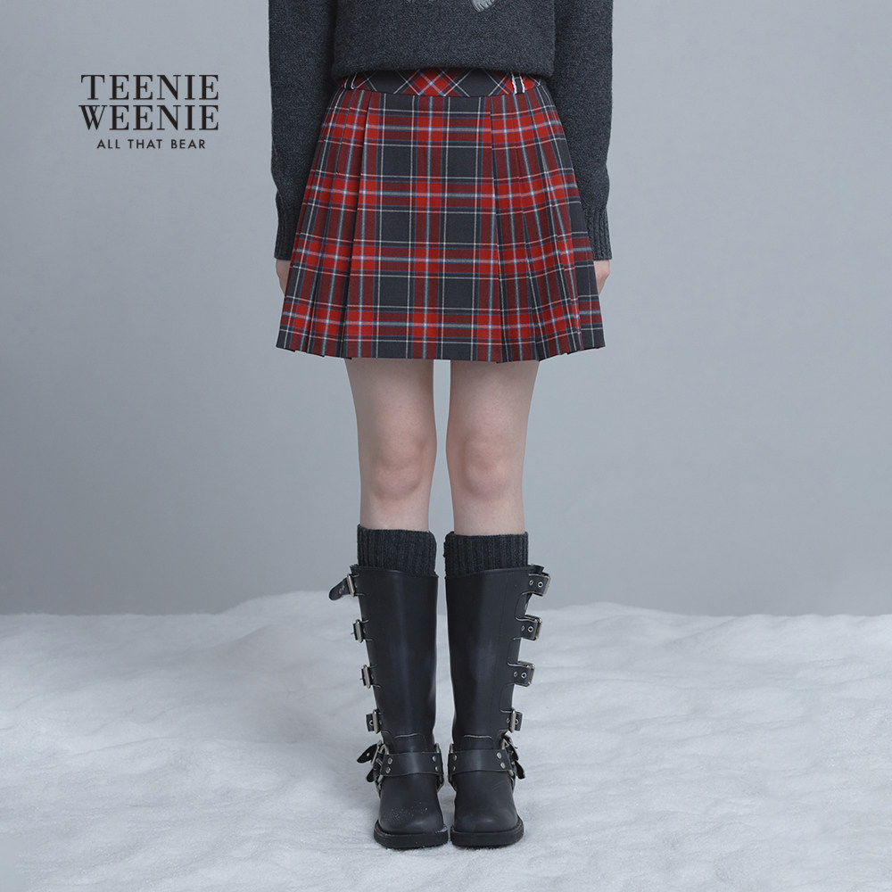 TeenieWeenie小熊女装半身裙25年冬季新款复古时髦高腰
