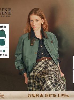 小熊女装外套时尚巴恩风棉服马甲