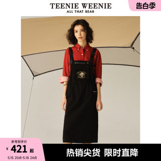 TeenieWeenie小熊夏季复古户外宽松工装风设计感背带裙女