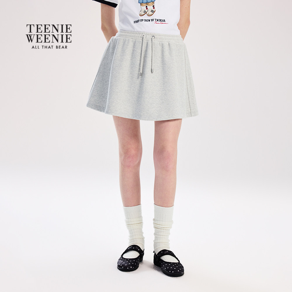 TeenieWeenie小熊女装半身裙26春季新品时髦通勤双腰头抽绳A字裙