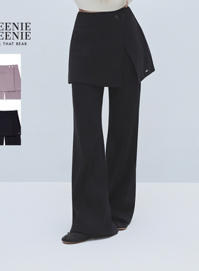 TEENIEWEENIE bearnova25冬新款女装工装风真两件围裙式微喇长裤