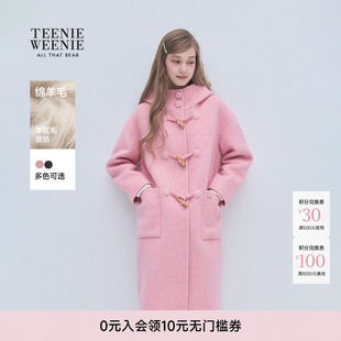 TEENIEWEENIE bearnova小熊女装学院风牛角扣双面呢毛呢大衣外套