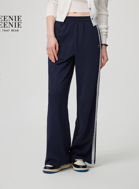 TEENIEWEENIE bearnova秋季新款运动风蕾丝拼接直筒卫裤休闲裤女