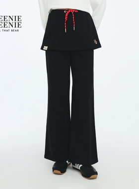 TEENIEWEENIE bearnova26春季新款女假两件针织半裙拼接休闲卫裤