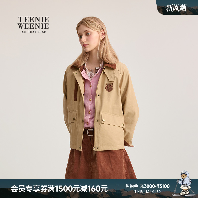 TeenieWeenie灯芯绒巴恩风短外套