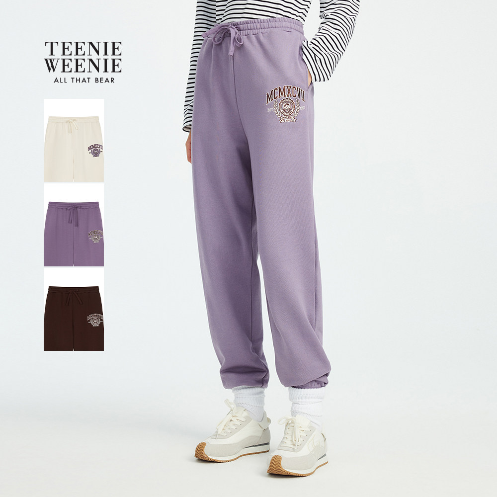 TeenieWeenie小熊女装休闲裤2025秋季新款简约时尚运
