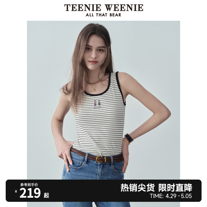 TeenieWeenie小熊2024年夏季新款吊带背心打底衫时尚修身内搭T恤