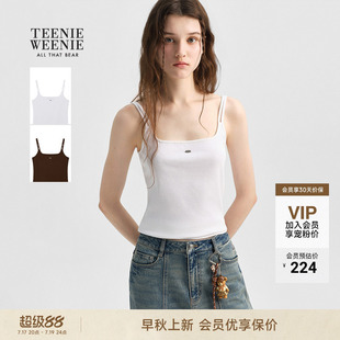 TeenieWeenie小熊女装简约T恤26秋季新款时尚潮流时髦双肩带背心