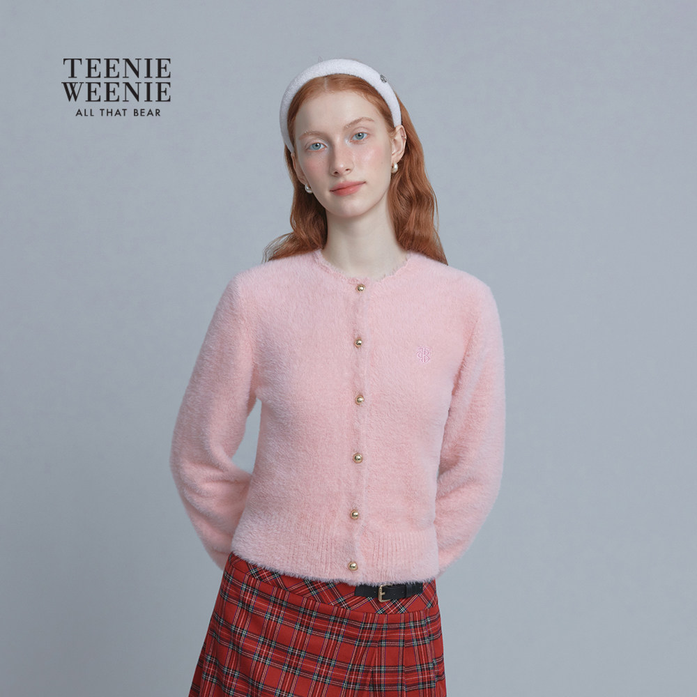 TeenieWeenie小熊女装毛针织衫25年冬新款复古少女感圆