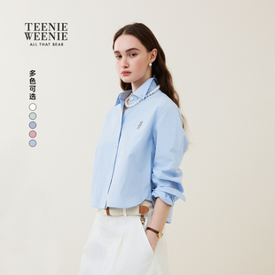 简约休闲短箱型棉长袖 TeenieWeenie小熊女装 新品 26春季 衬衣 衬衫