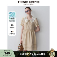 【天丝+棉】TeenieWeenie小熊夏季法式学院公主裙黑色大摆连衣裙