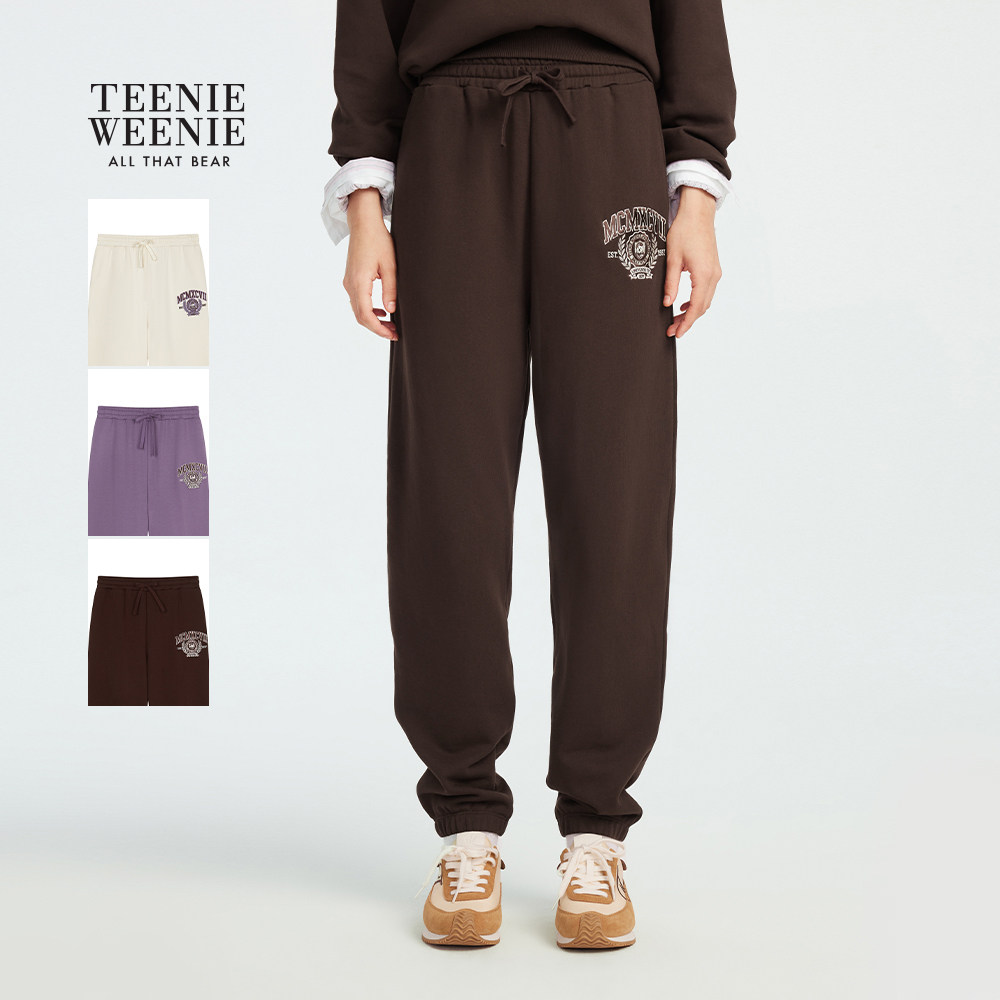 TeenieWeenie小熊女装运动裤秋冬季休闲时尚舒适刺绣束脚裤长裤,运动服/休闲服装,运动长裤,淘宝优惠券,粉丝福利购,淘宝优惠卷
