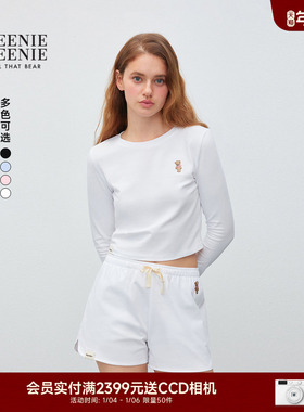TEENIEWEENIE bearnova【精梳棉】2025年秋季新款女装时髦长袖T恤