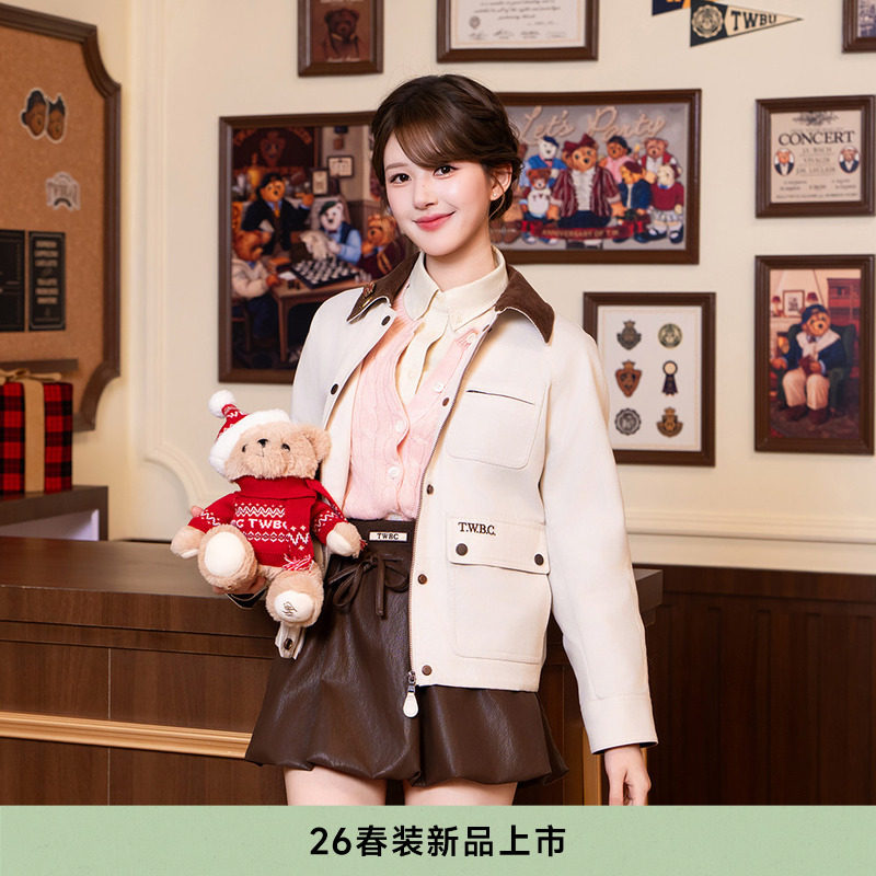 【赵露思同款】TeenieWeenie小熊26年春款套装外套半身