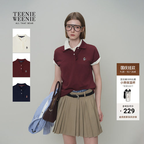 小熊女装时尚休闲短袖T恤POLO衫