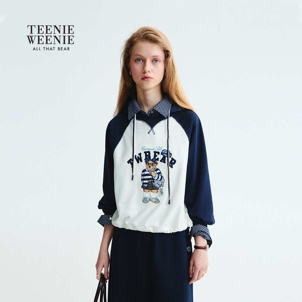 TeenieWeenie小熊女装卫衣2025秋季新款萌趣大熊拼色短款连帽外套,女装/女士精品,卫衣/绒衫,淘宝优惠券,粉丝福利购,淘宝优惠卷