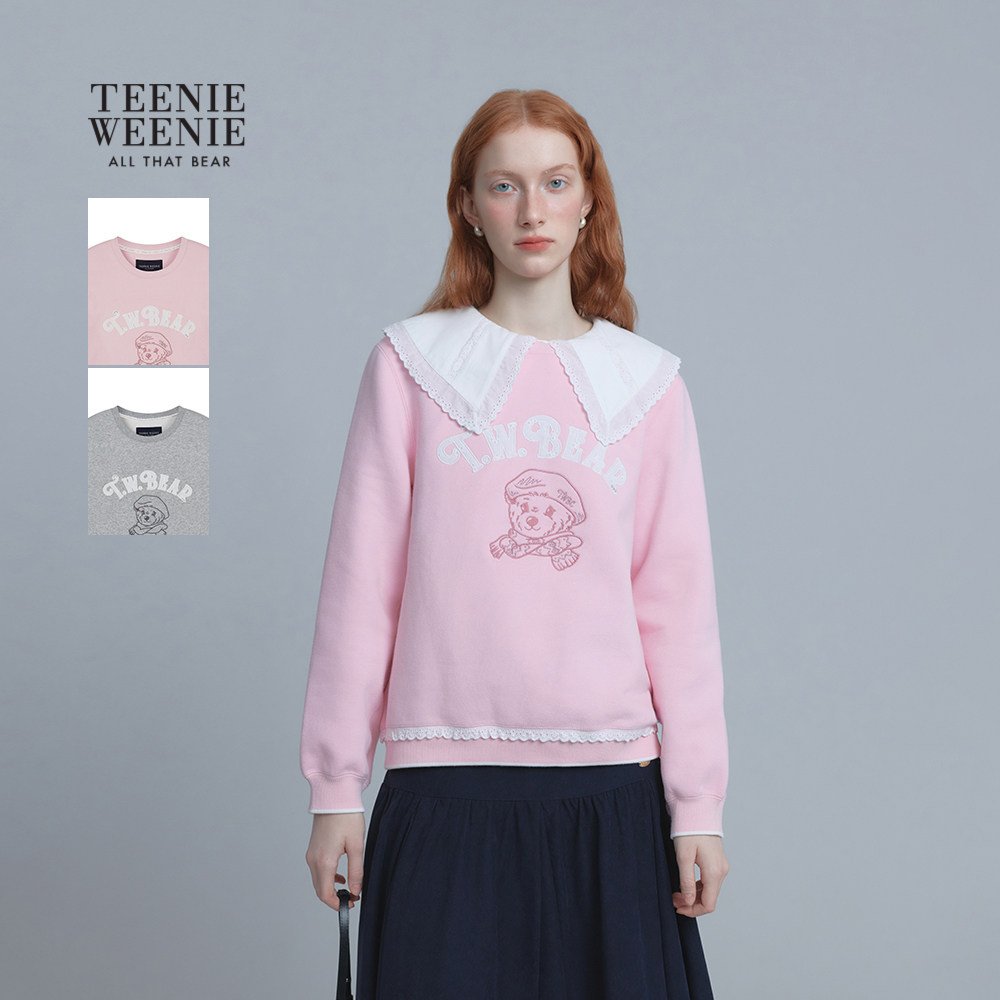 TeenieWeenie小熊女装卫衣25冬新款简约休闲舒适宽松大