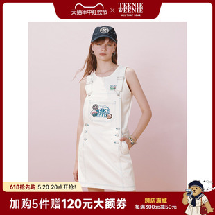 TeenieWeenie小熊夏季 舒适柔软时髦牛仔背带裙子女