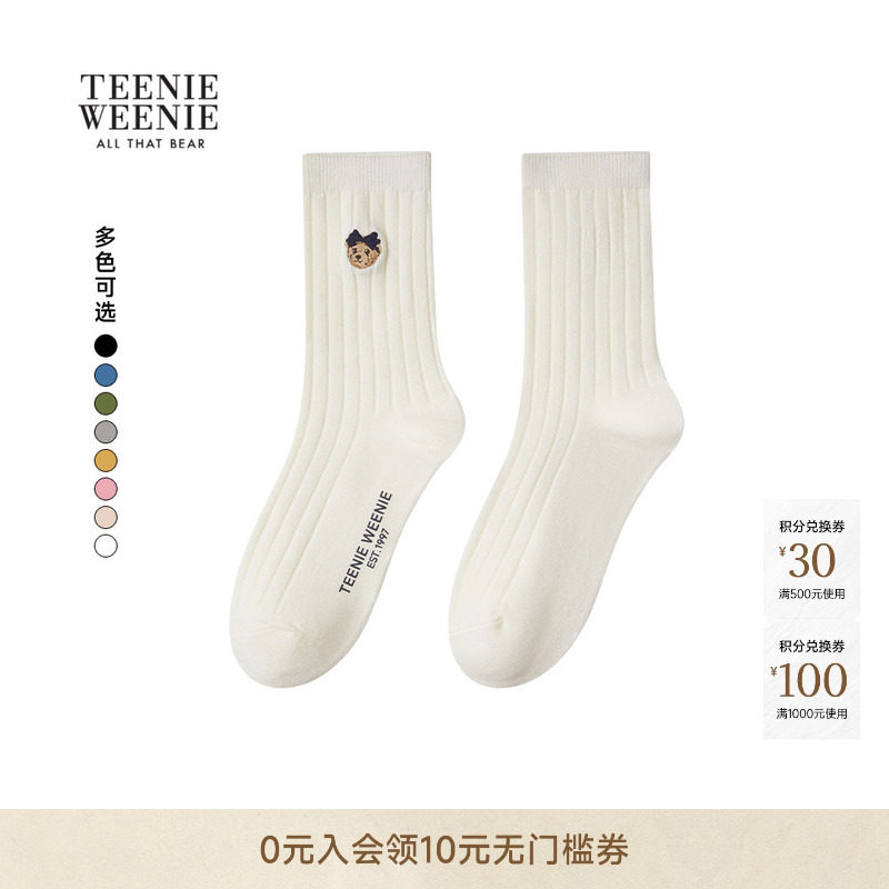 TEENIEWEENIE bearnova女装秋冬季时尚个性休闲运动中筒袜子