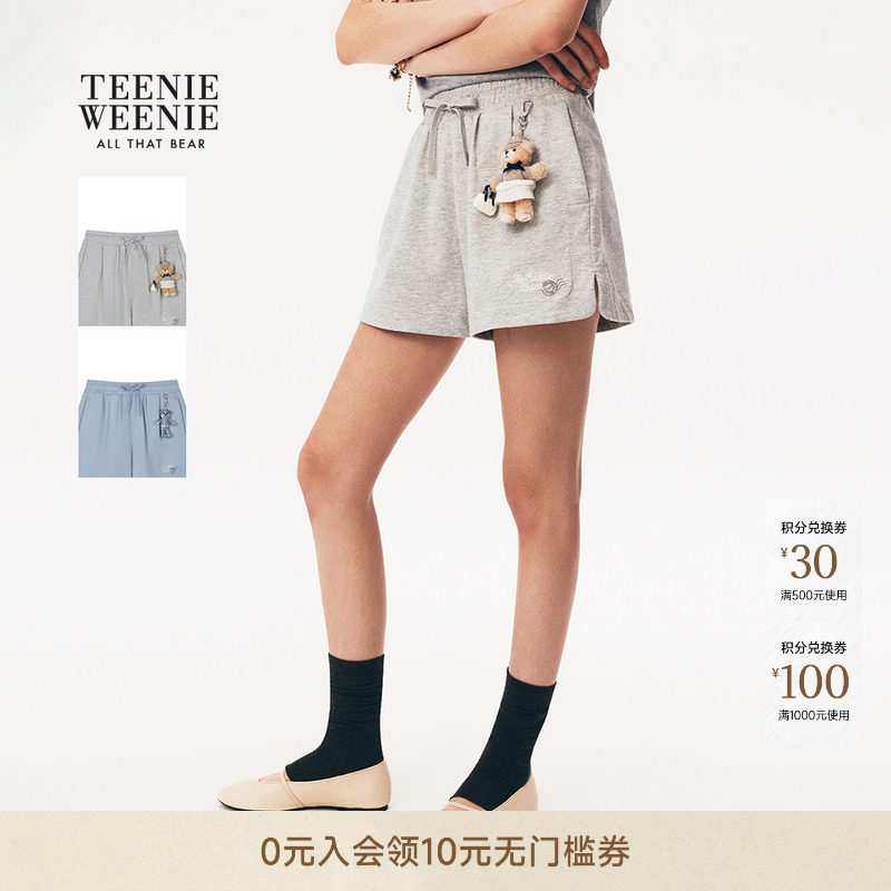 TeenieWeenie小熊女装26夏季新款时尚休闲玩趣熊运动宽松卫裤短裤