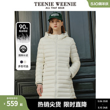 TeenieWeenie小熊冬中长款 保暖轻羽绒服外套女宽松泡芙