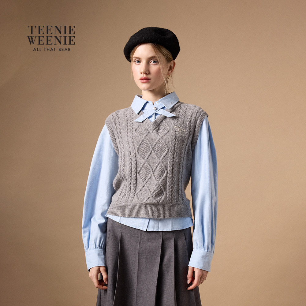 TeenieWeenie小熊女装衬衫25冬季新款简约休闲气质学院