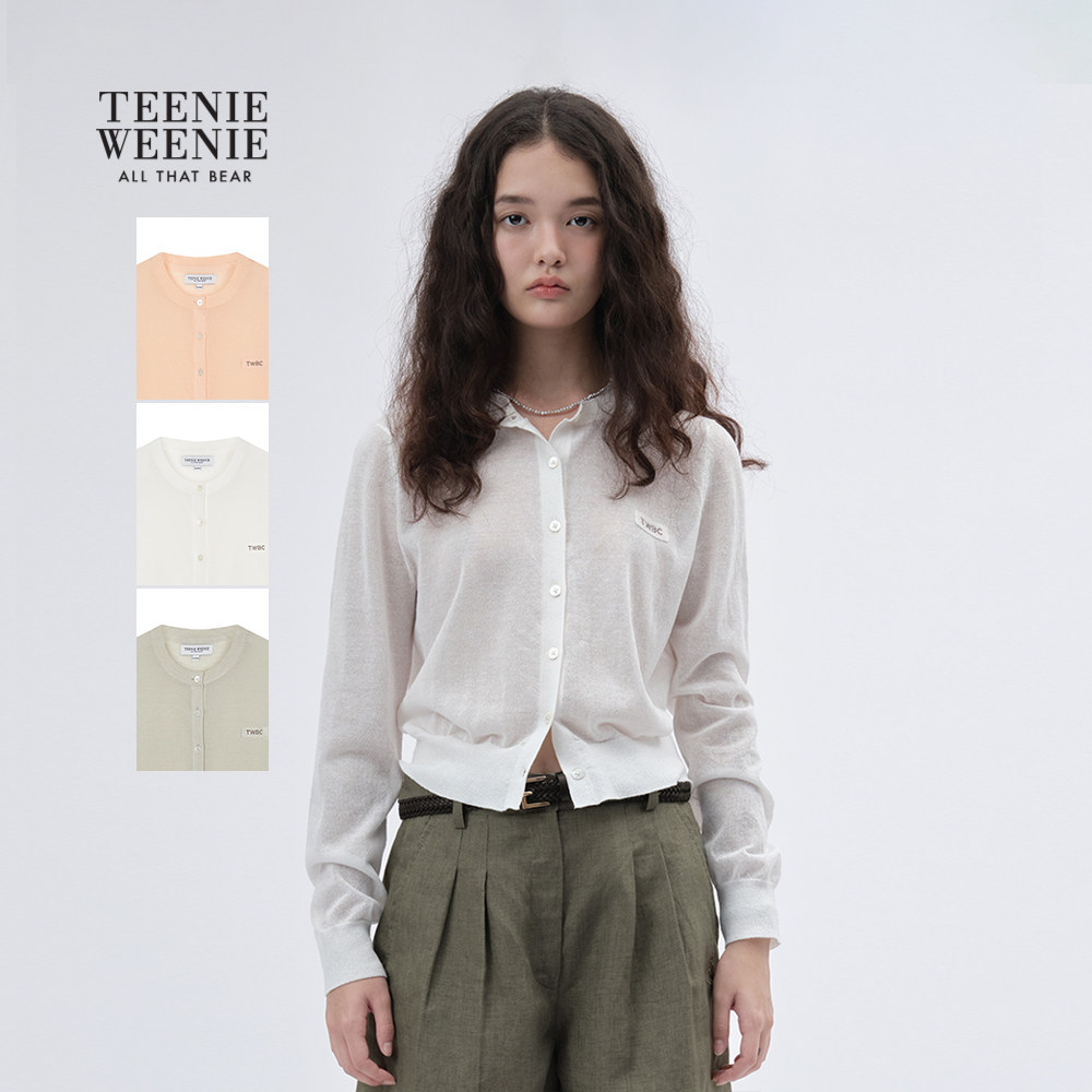 【含亚麻】TeenieWeenie小熊女装毛针织衫2025秋季薄