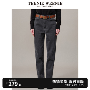 时尚 TeenieWeenie小熊秋冬加绒保暖牛仔裤 小脚裤 长裤 女