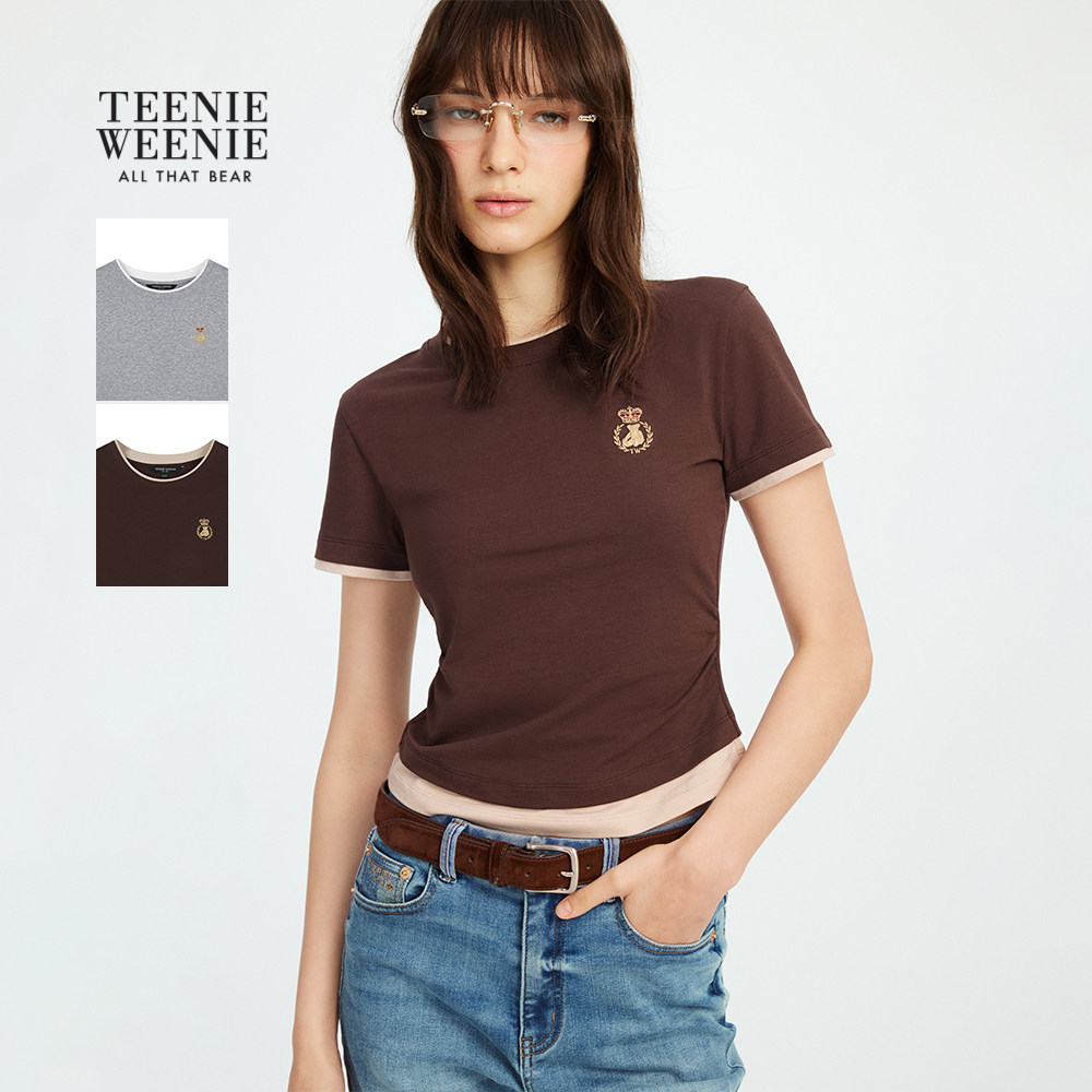TeenieWeenie小熊女装T恤2025年秋季新款柔软舒适假