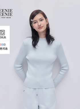 TEENIEWEENIE bearnova2025冬季新款女柔软舒适半高领罗纹打底衫