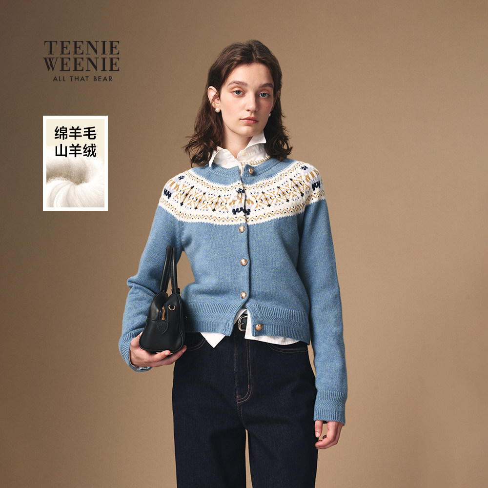 TeenieWeenie小熊女装毛衣2025年冬季新款复古费尔岛