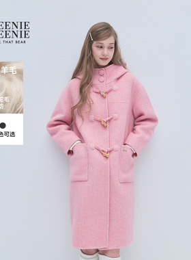 TEENIEWEENIE bearnova25冬季新款女装气质学院风牛角扣毛呢外套