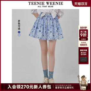 细褶花朵小清新蓬蓬短裙子 新款 TeenieWeenie小熊女装 半身裙25夏季