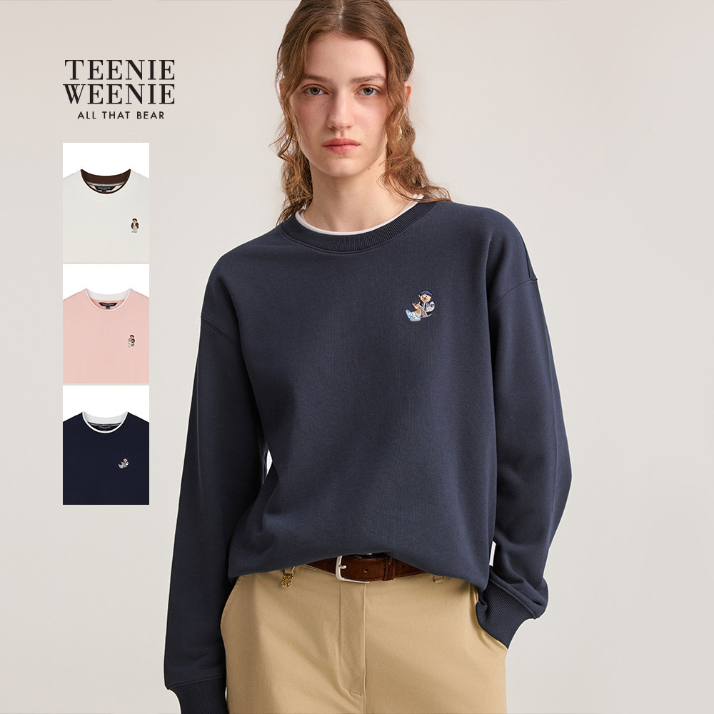 TeenieWeenie小熊女装卫衣秋冬季休闲舒适简约时尚圆领套