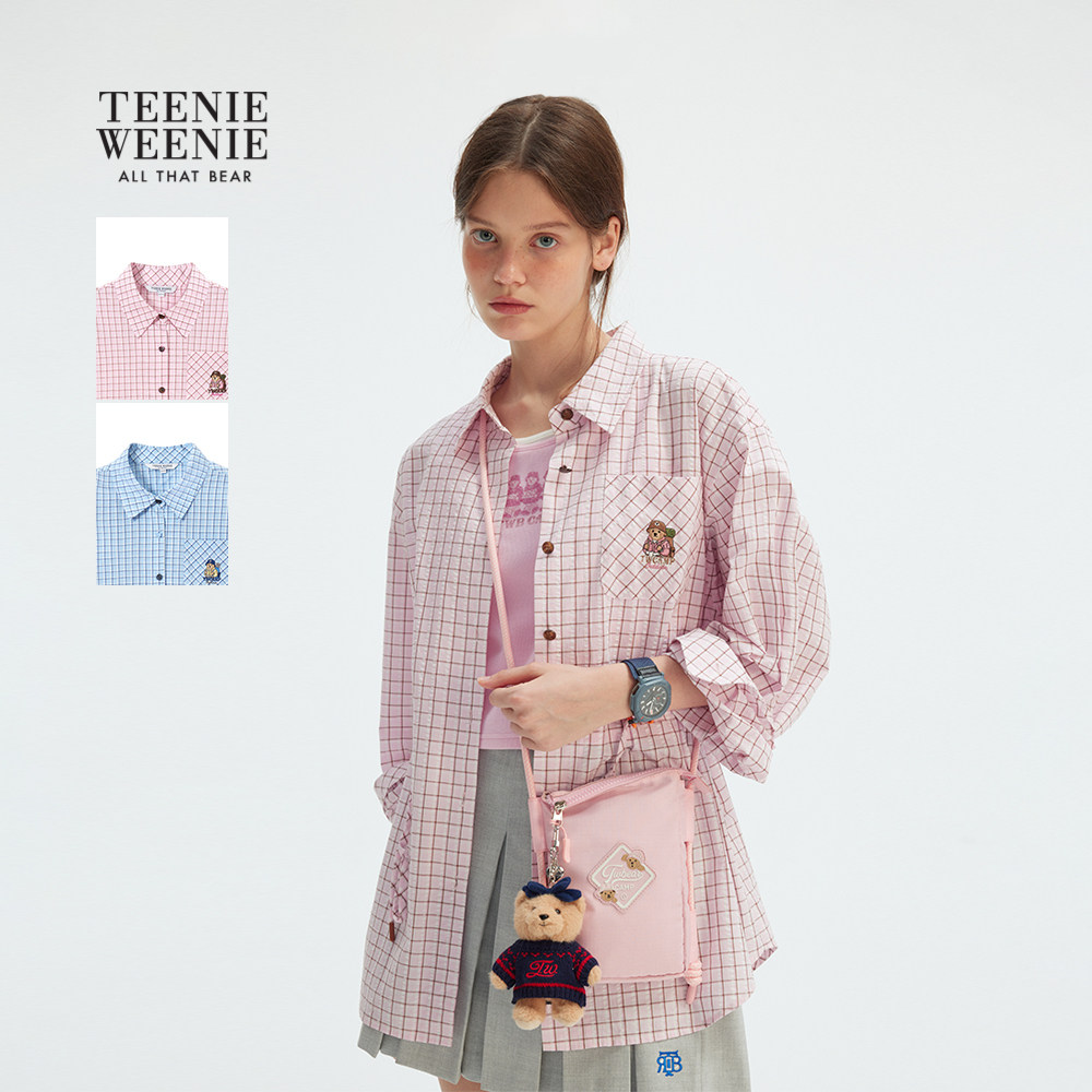 TeenieWeenie小熊女装衬衫2025秋季新款清新少女轻薄