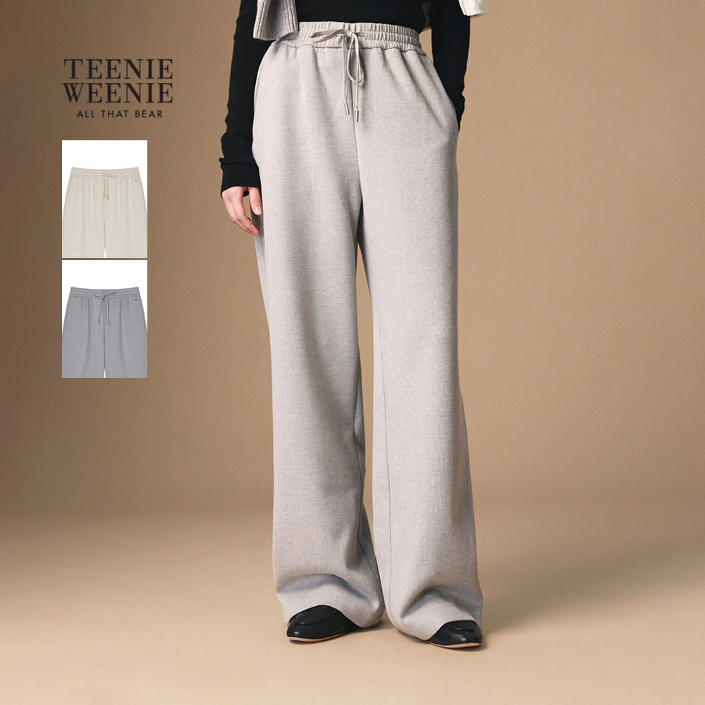 TeenieWeenie小熊女装卫裤2025年冬季新款简约通勤宽松舒适直筒裤