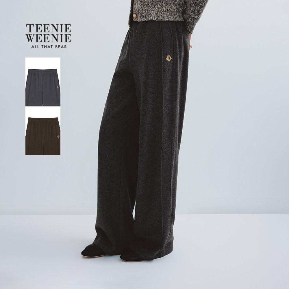 TeenieWeenie小熊女装卫裤秋冬季休闲舒适刺绣气质通勤直筒裤长裤,女装/女士精品,卫裤,淘宝优惠券,粉丝福利购,淘宝优惠卷